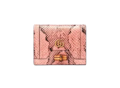 GUCCI Diana Python Card Case Wallet "Dusty Rose"