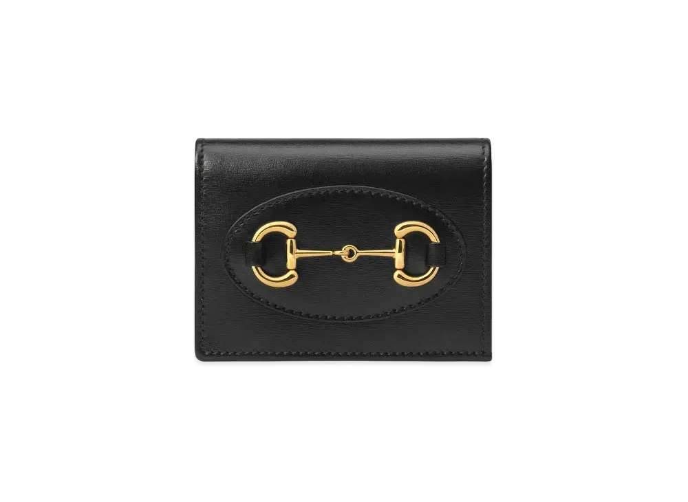 GUCCI Horsebit 1955 Card Case Wallet "Black"