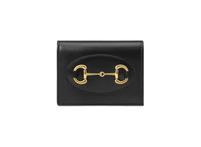 GUCCI Horsebit 1955 Card Case Wallet "Black"