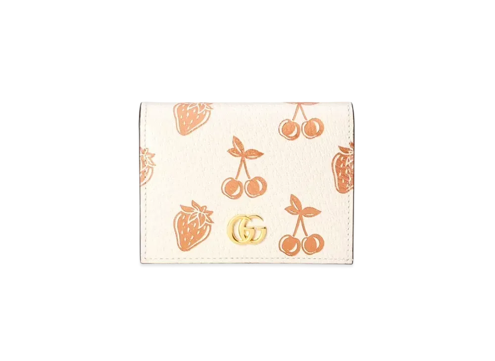 GUCCI GG Marmont berry Card Case Wallet "White"