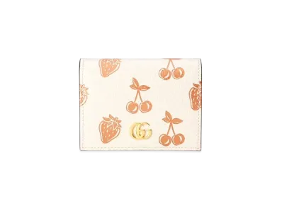 GUCCI GG Marmont berry Card Case Wallet "White"
