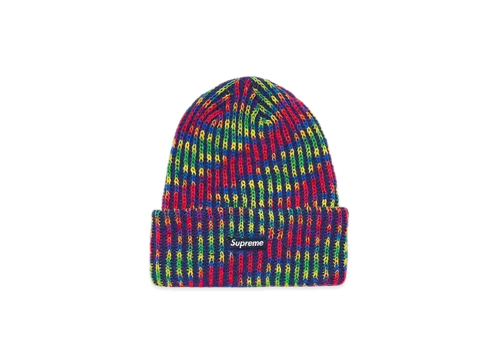 Supreme Rainbow Knit Loose Gauge Beanie "Navy" (21FW)