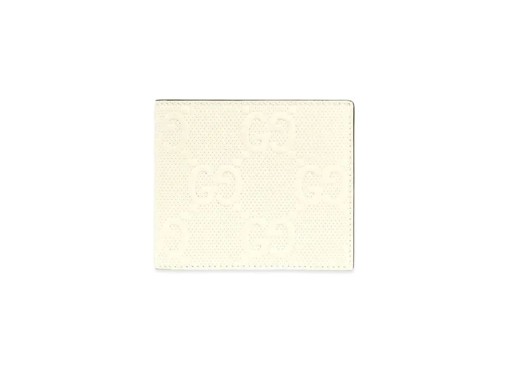 GUCCI GG Embossed Coin Wallet "White"