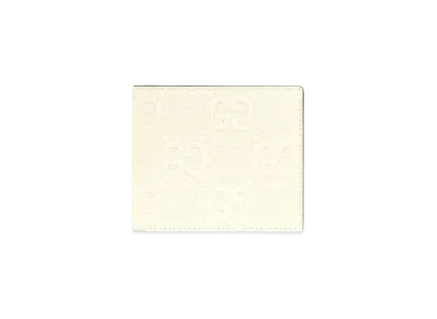 GUCCI GG Embossed Coin Wallet "White"