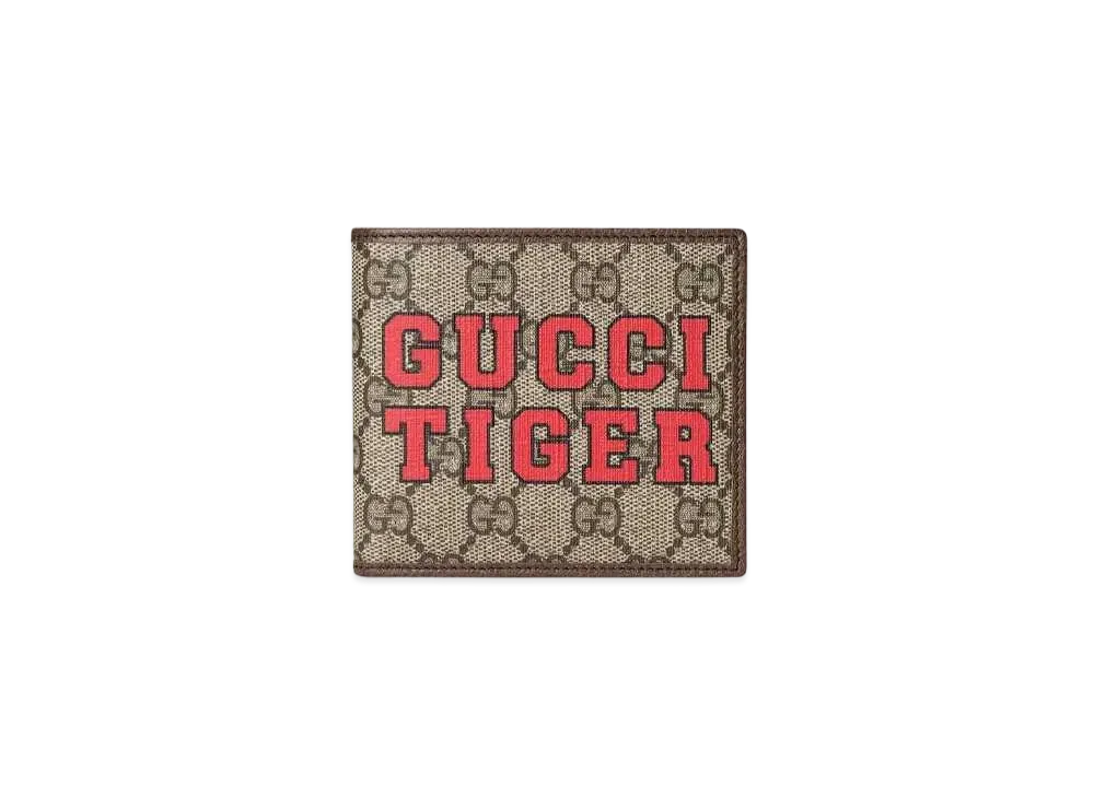 GUCCI GG Supreme Tiger Coin Wallet "Beige/Ebony"