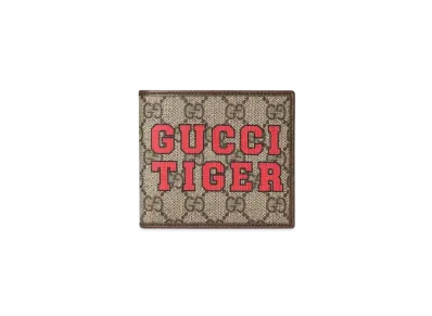 GUCCI GG Supreme Tiger Coin Wallet "Beige/Ebony"