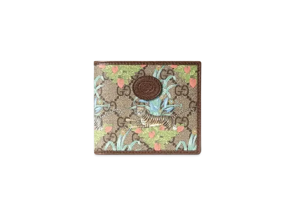 GUCCI GG Supreme Tiger Print GG Coin Wallet "Beige/Ebony"