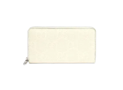 GUCCI GG Embossed Zip Around Wallet "White"