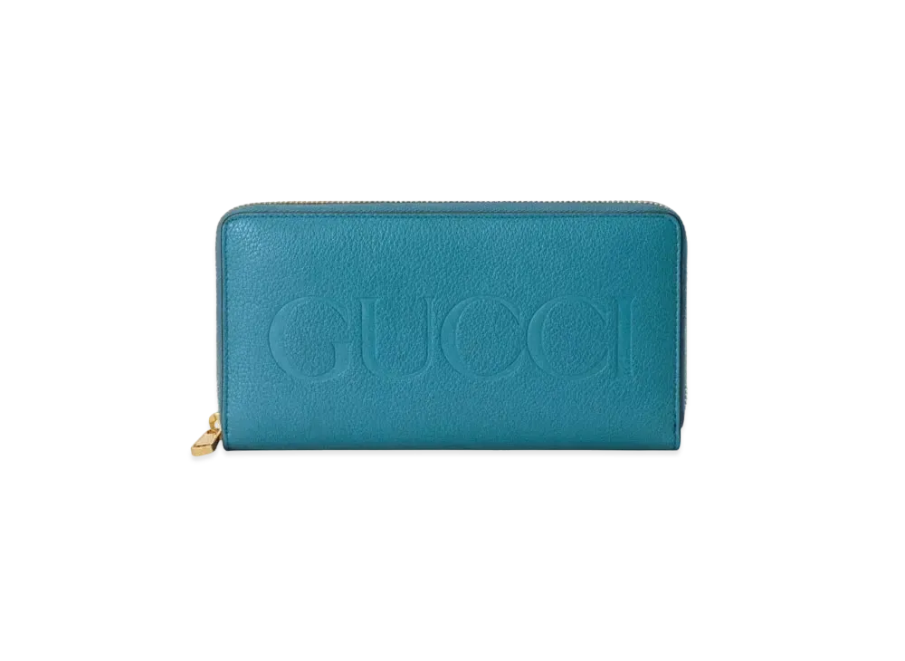 GUCCI Logo Zip Around Wallet "Blue"