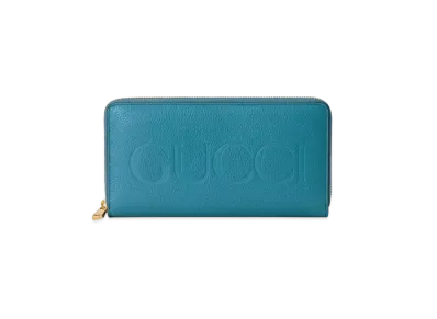 GUCCI Logo Zip Around Wallet "Blue"