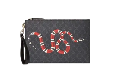 GUCCI Bestiary Pouch With Kingsnake "Black"