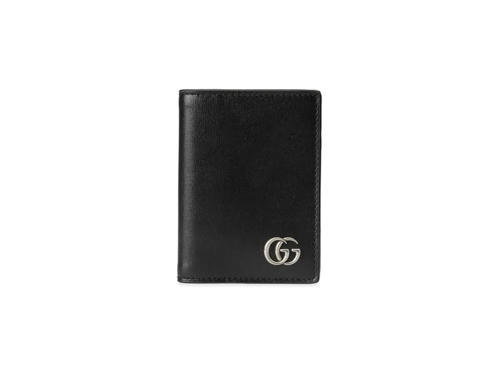 GUCCI GG Marmont Leather Card Case "Black"