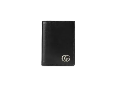 GUCCI GG Marmont Leather Card Case "Black"