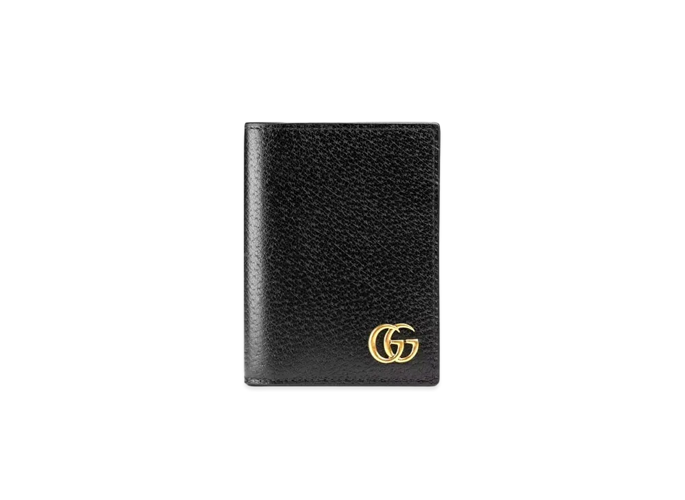GUCCI GG Marmont Leather Card Case "Black"