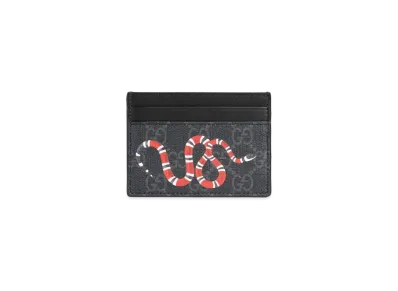 GUCCI Kingsnake Print GG Supreme Card Case