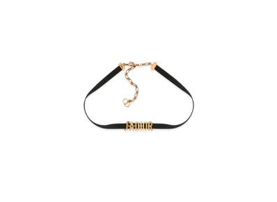 Dior J'ADIOR Choker Metal and Black Grosgrain Ribbon "Antique Gold"