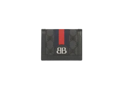 GUCCI x Balenciaga Hacker Card Case Wallet In Canvas Jacquard "Black"