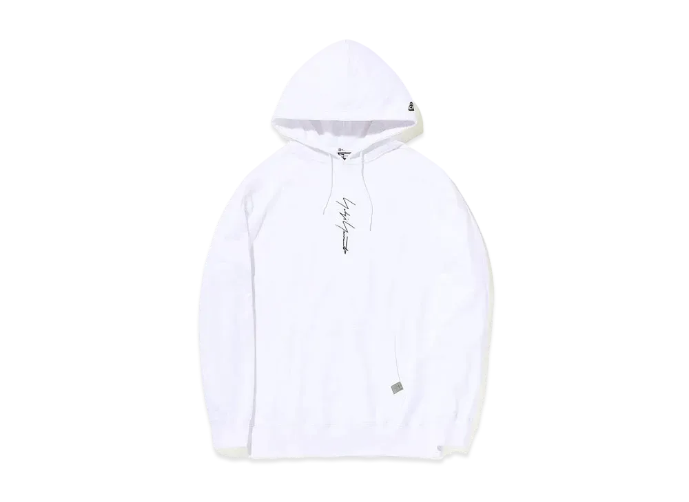 Yohji Yamamoto Pour Homme NEW ERA VERTICAL LOGO SWEAT PULLOVER HOODIE "White"