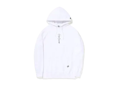 Yohji Yamamoto Pour Homme NEW ERA VERTICAL LOGO SWEAT PULLOVER HOODIE "White"