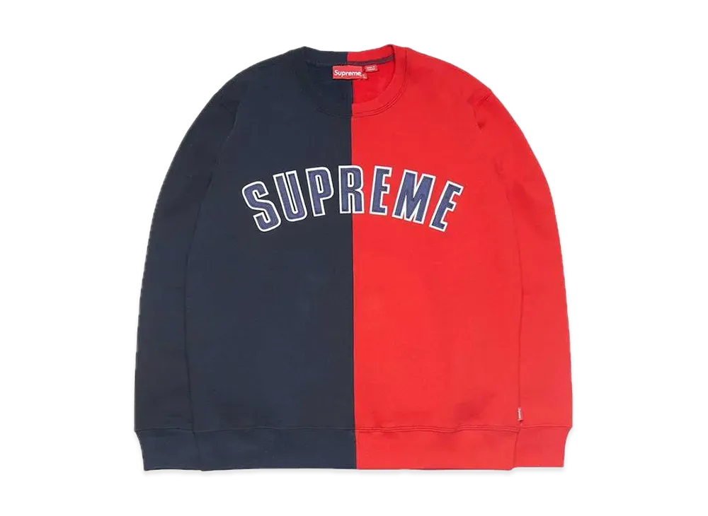 Supreme Split Crewneck Sweatshirt "Navy"