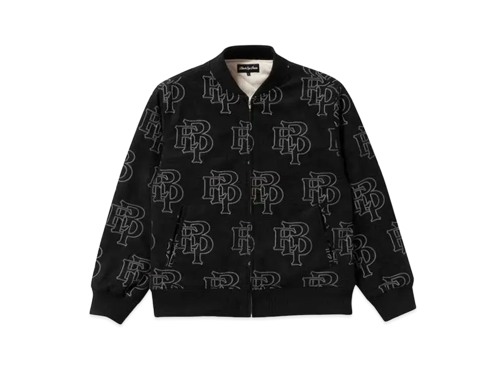 BlackEyePatch PATTERN EMBROIDERED FAKE SUEDE BLOUSON "Black"