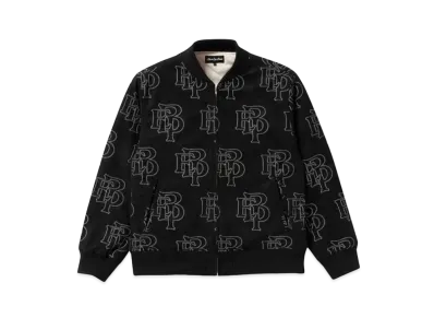 BlackEyePatch PATTERN EMBROIDERED FAKE SUEDE BLOUSON "Black"