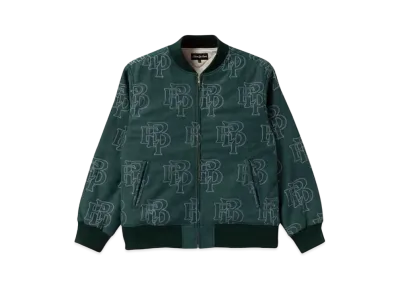BlackEyePatch PATTERN EMBROIDERED FAKE SUEDE BLOUSON "Green"