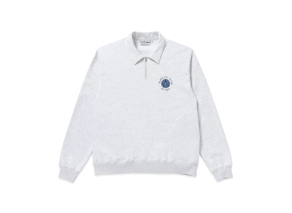 BlackEyePatch KAMON HALF ZIP CREW SWEAT "Ash"