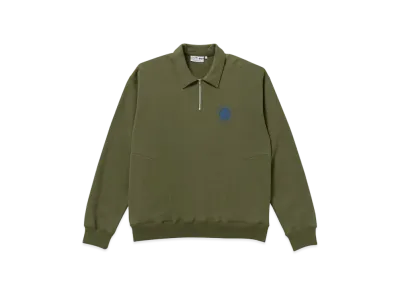 BlackEyePatch KAMON HALF ZIP CREW SWEAT "Olive"