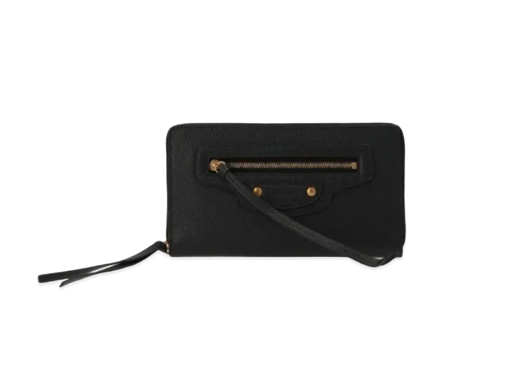 BALENCIAGA Neo Classic Continental Wallet Grained Calfskin "Black"