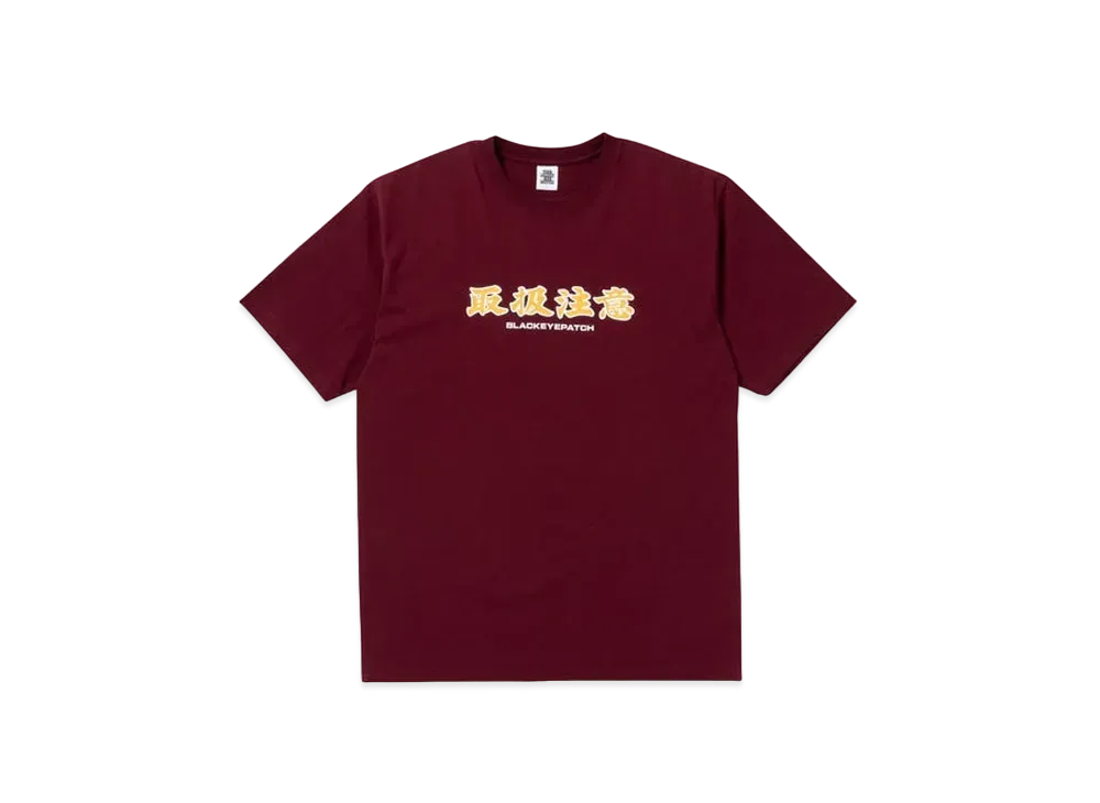 BlackEyePatch HANDLE WITH CARE TEE "Burgundy"