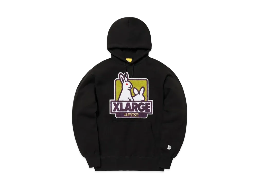 XLARGE x FR2 BOX LOGO SWEAT HOODIE "Black"