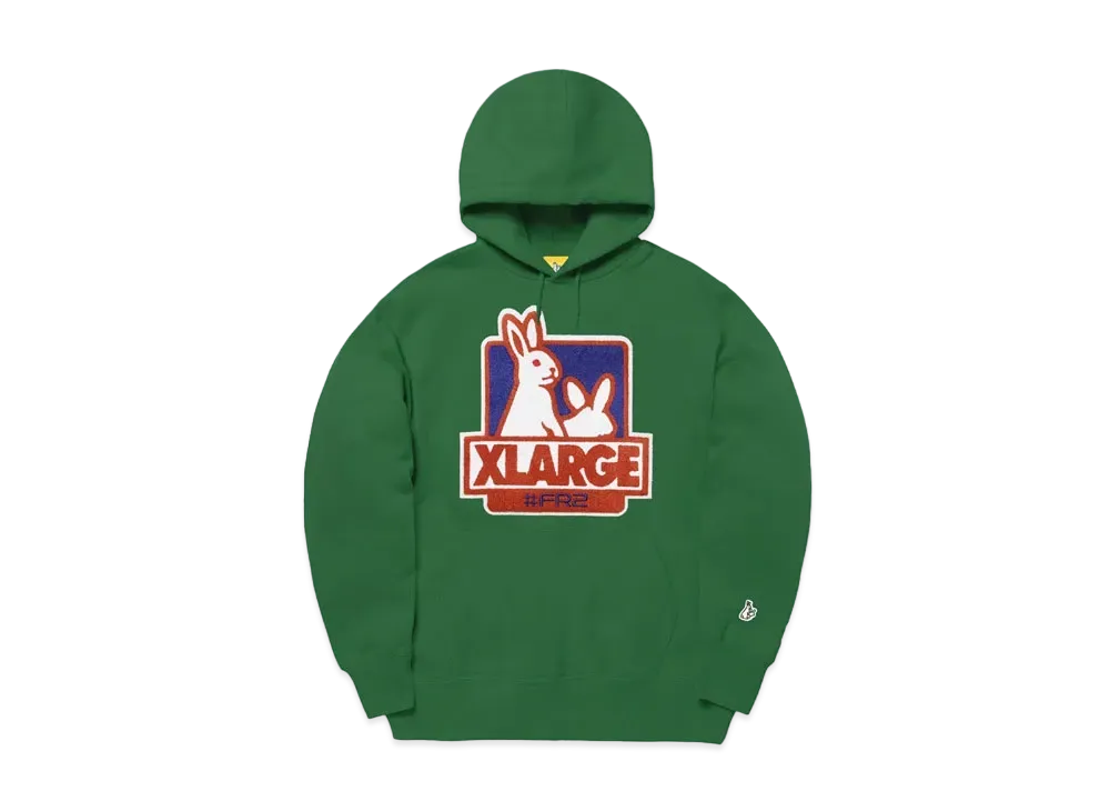 XLARGE x FR2 BOX LOGO SWEAT HOODIE "Green"