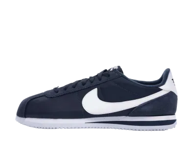 Nike Cortez Basic Nylon "Obsidian/White-Metallic Silver"