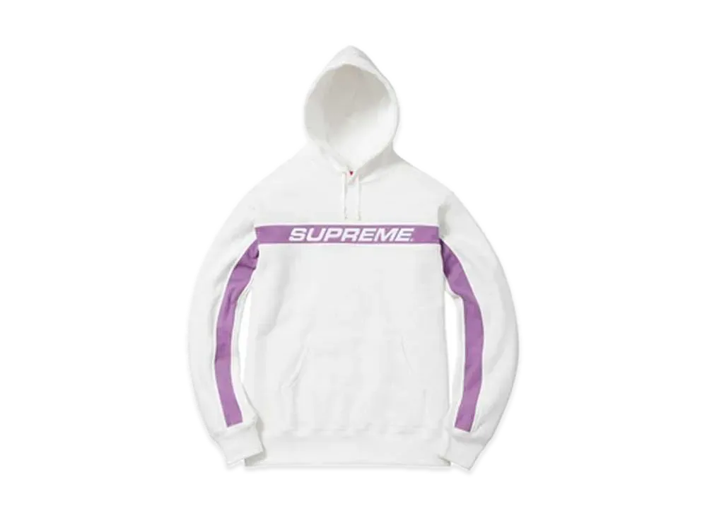 Supreme Full Stripe Hooded Sweatshirt "White"