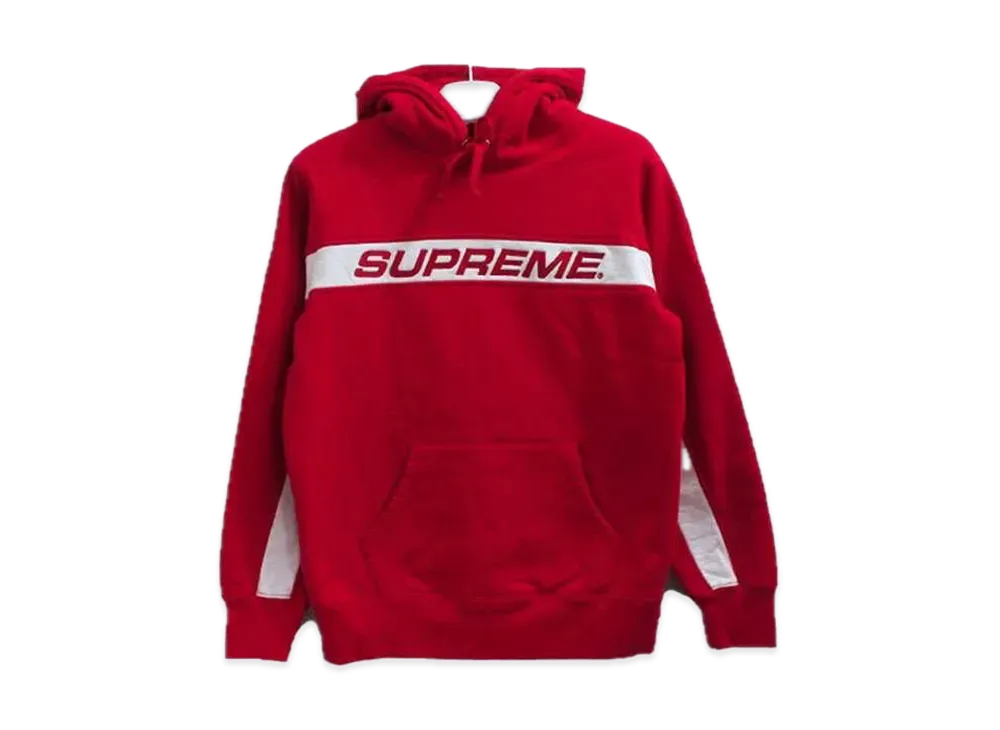 Supreme Full Stripe Hooded Sweatshirt "Red"