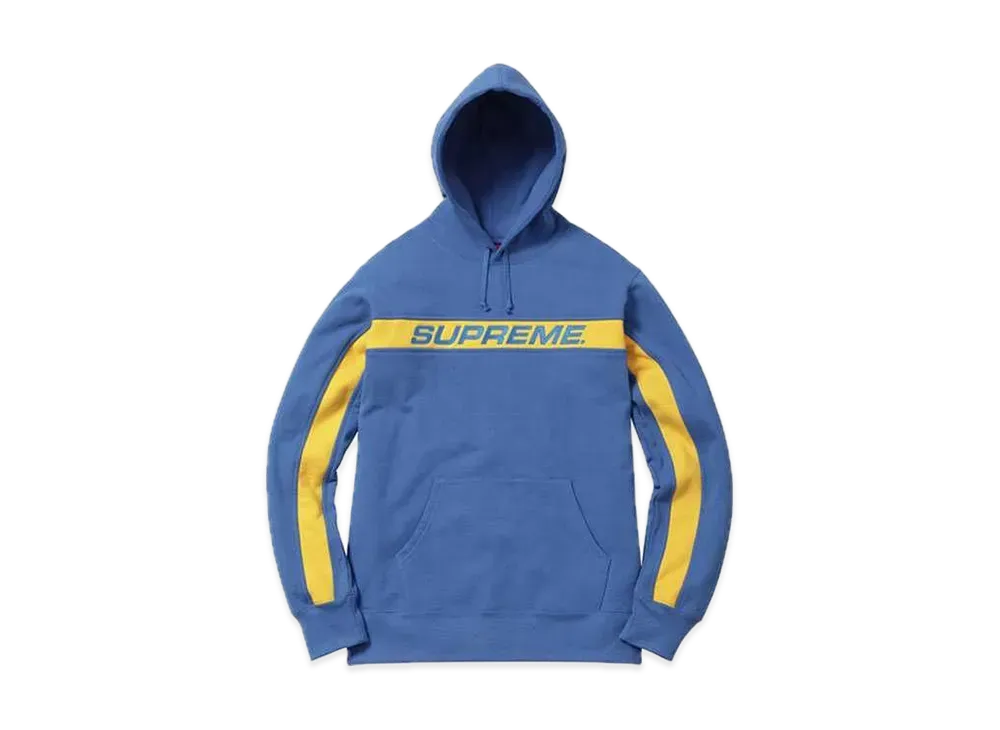 Supreme Full Stripe Hooded Sweatshirt "Blue"