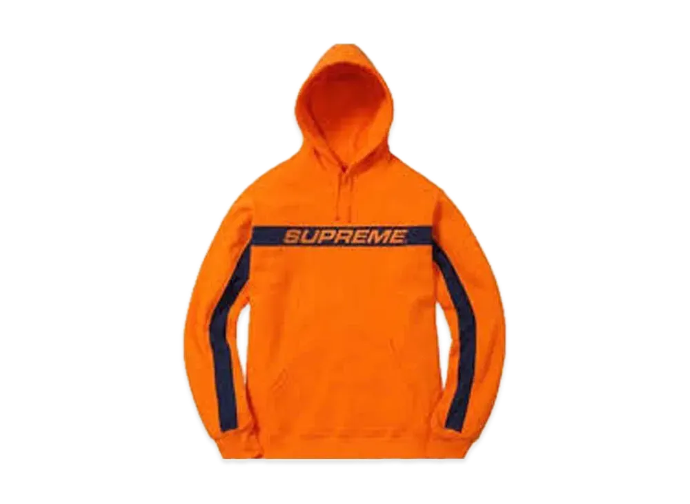 Supreme Full Stripe Hooded Sweatshirt "Orange"
