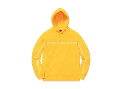 Supreme Text Stripe Hooded Sweatshirt "Yellow"
