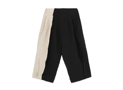 Yohji Yamamoto Pour Homme LINEN/COTTON/NYLON + LINEN SIDE ZIP PANTS "Black"