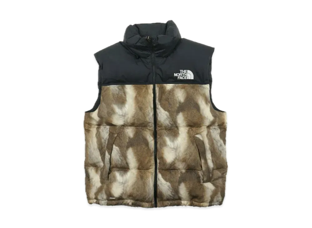 Supreme x The North Face Fur Print Nuptse Vest "Brown"