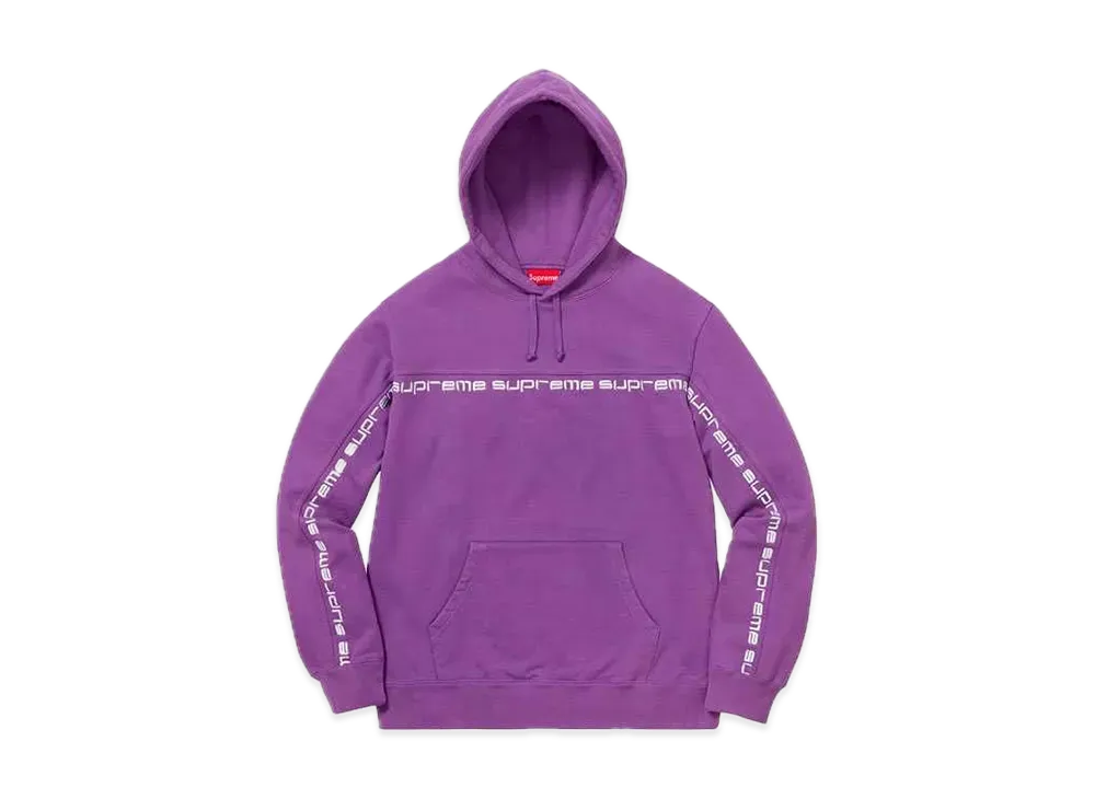 Supreme Text Stripe Hooded Sweatshirt "Violet"