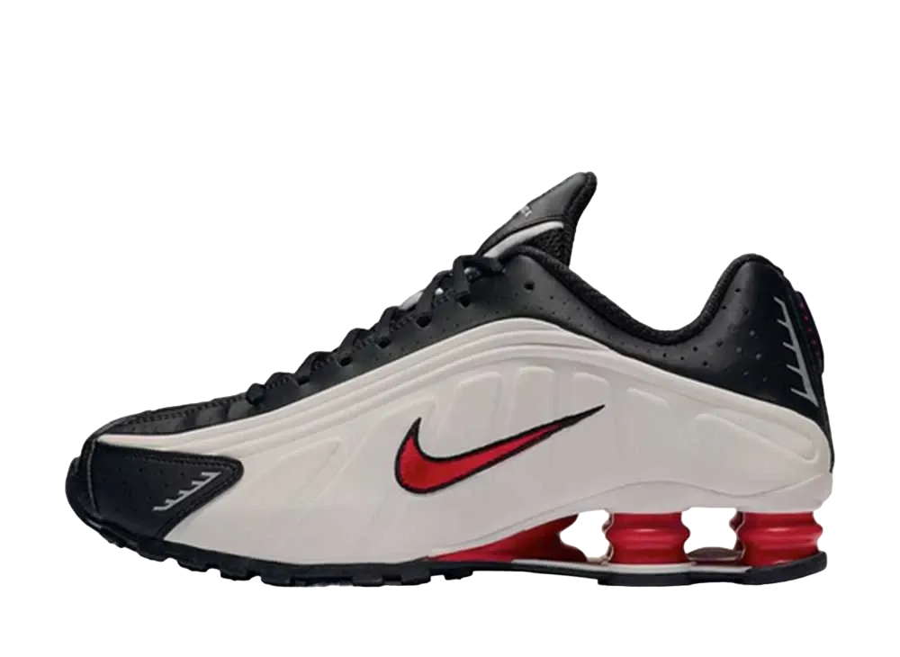 Nike Shox R4 "Platinum Tint University Red Black"