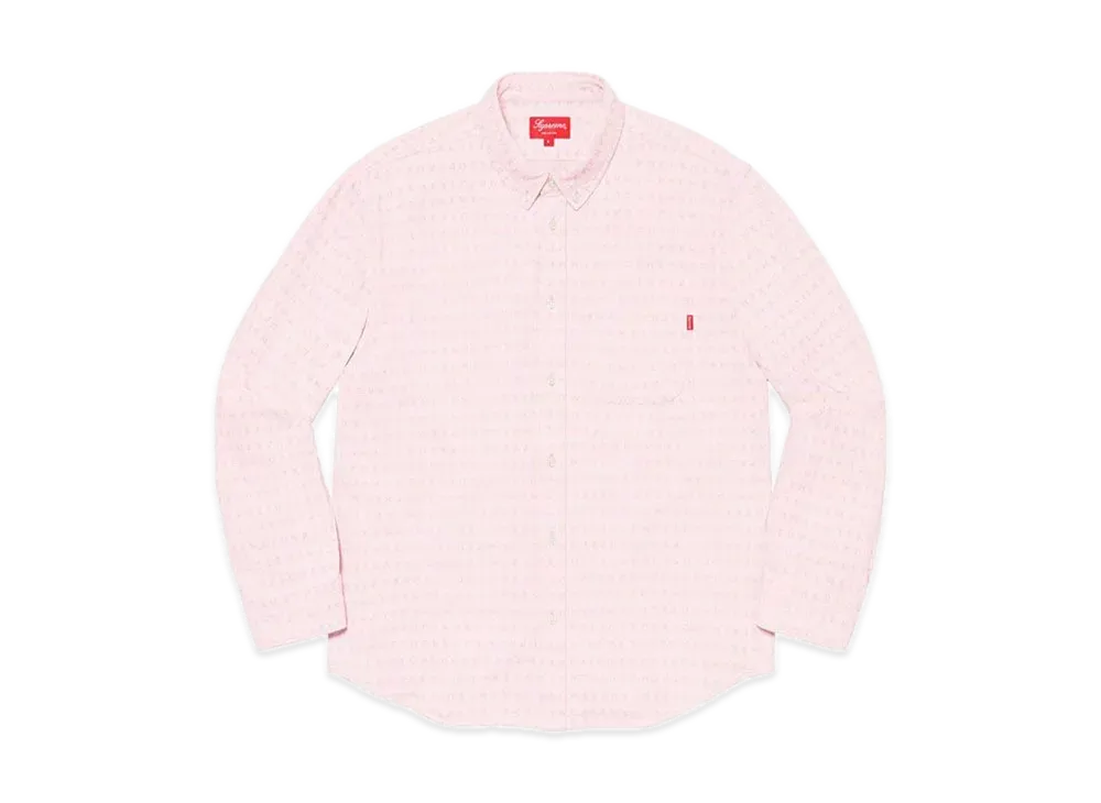 Supreme Jacquard Logos Denim Shirt "Pink"