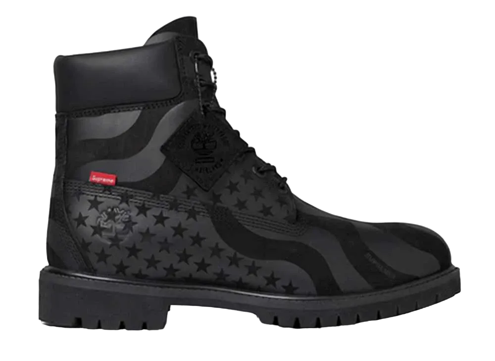 Supreme × Timberland 6 Boot "Stars & Stripes Black"