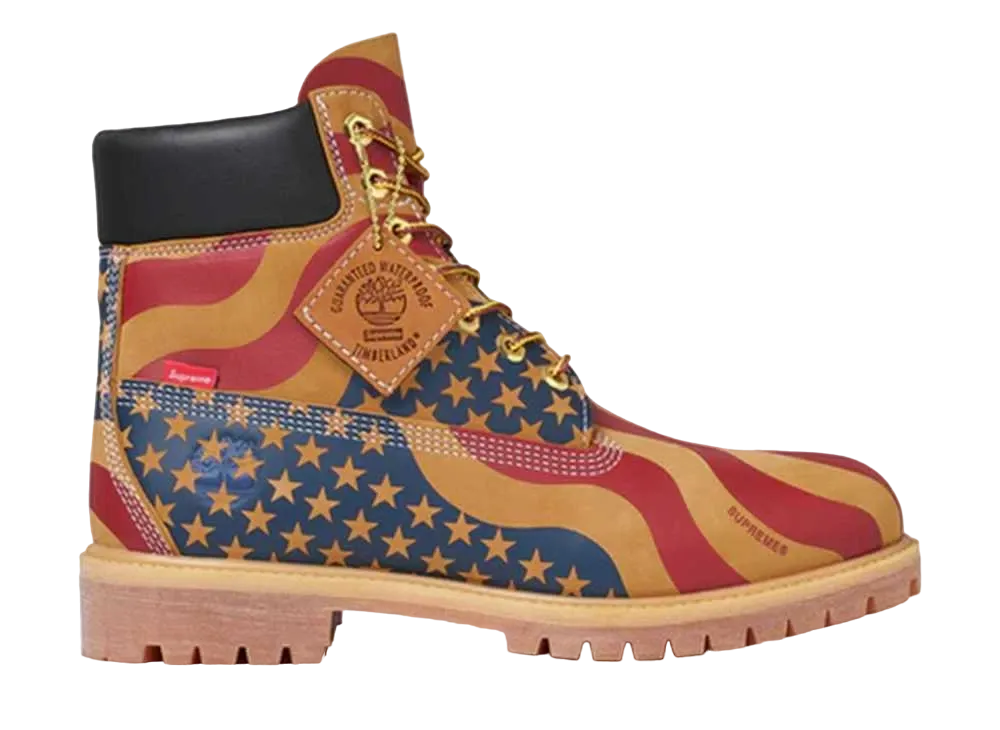 Supreme × Timberland 6 Boot "Stars & Stripes Wheat"