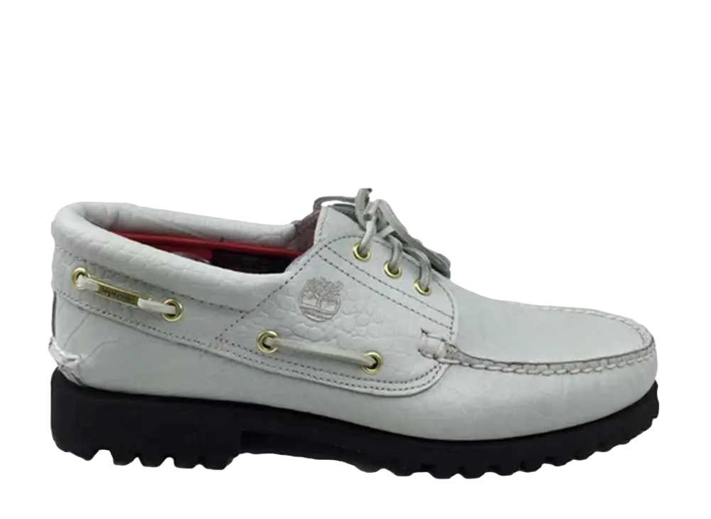 Supreme × Timberland 3 eye Classic Lug "White Croc"