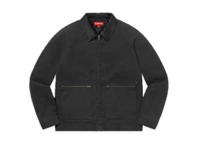 Supreme Leather Collar Work Jacket "Black"