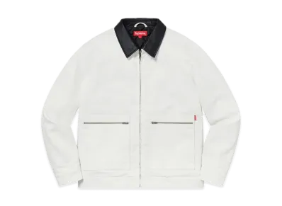 Supreme Leather Collar Work Jacket "Natural"