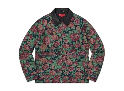 Supreme Leather Collar Work Jacket "Digi Floral"